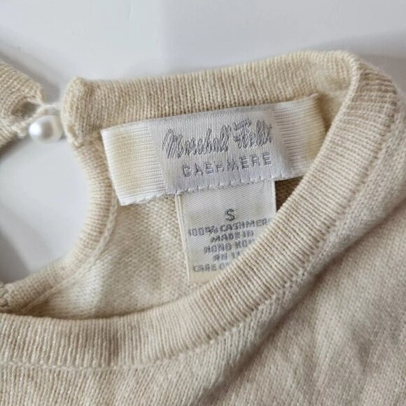 MARSHALL FIELDS 100% Cashmere Sleeveless Pullover Sweater Beige Women's Small - Picture 4 of 6